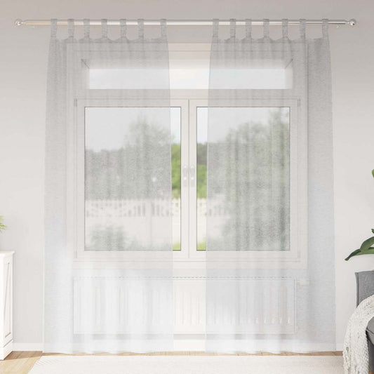 Voile Függöny 2 pcs Világosszürke 260 x 140 cm Poliészter