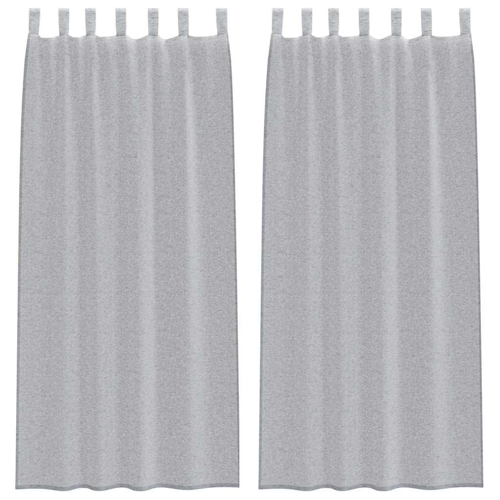 Voile Függöny 2 pcs Sötétszürke 225 x 140 cm Poliészter