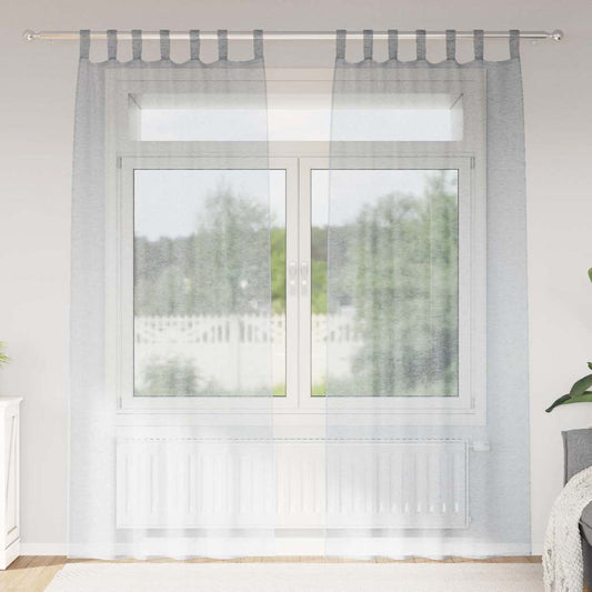 Voile Függöny 2 pcs Sötétszürke 245 x 140 cm Poliészter