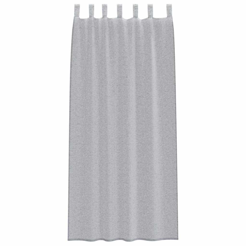 Voile Függöny 2 pcs Sötétszürke 245 x 140 cm Poliészter