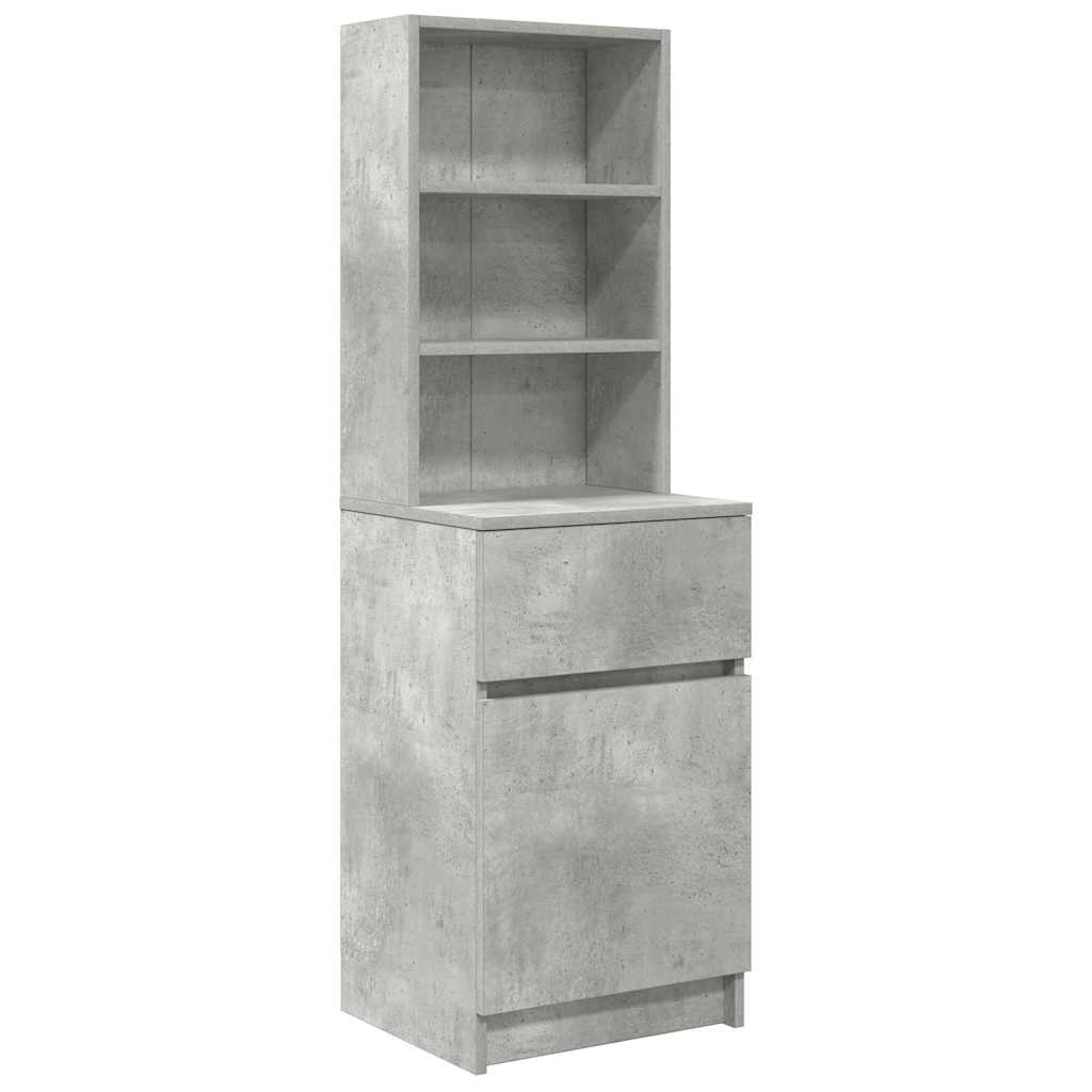 betonszürke szerelt fa éjjeliszekrény 39x35x125 cm