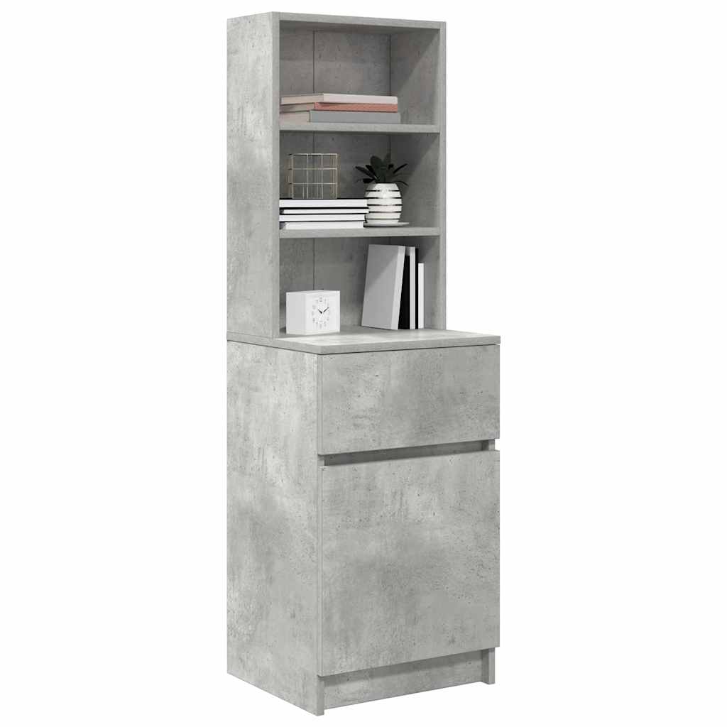 betonszürke szerelt fa éjjeliszekrény 39x35x125 cm