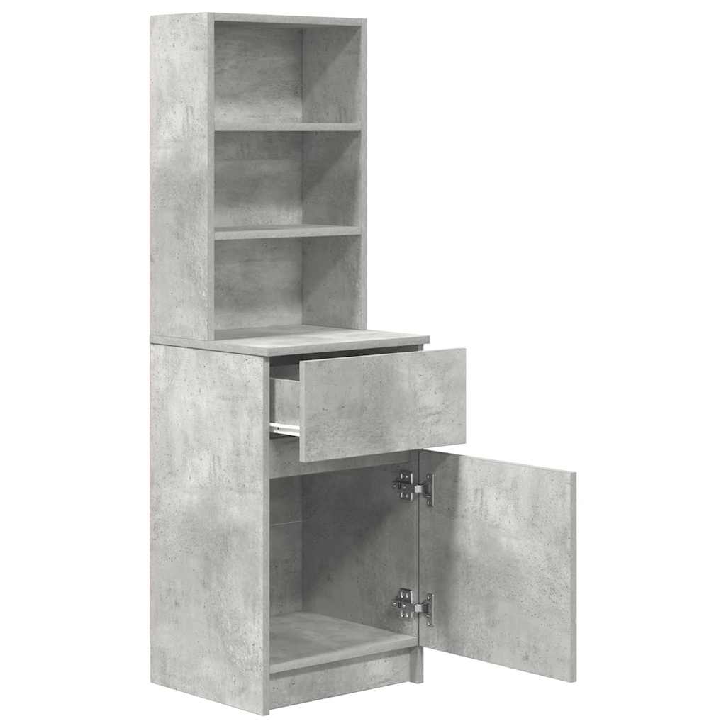 betonszürke szerelt fa éjjeliszekrény 39x35x125 cm