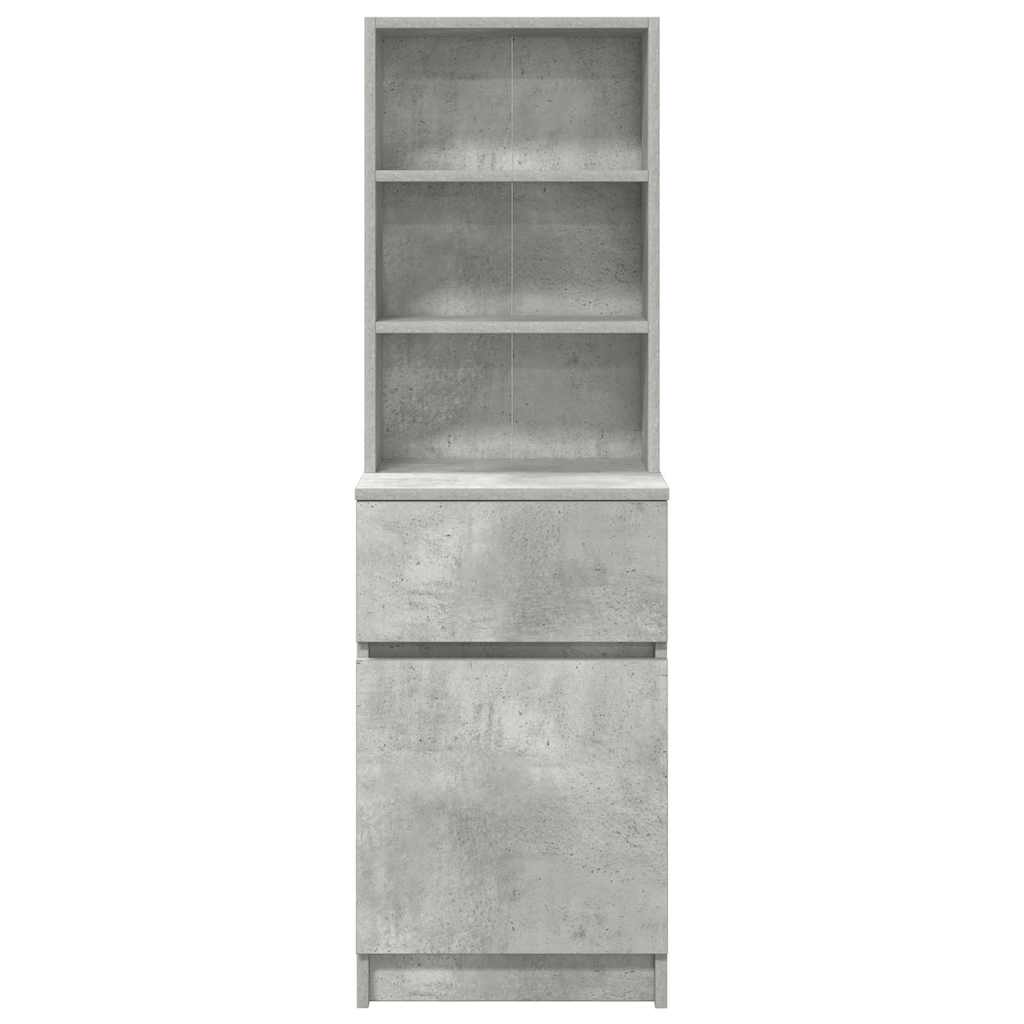 betonszürke szerelt fa éjjeliszekrény 39x35x125 cm