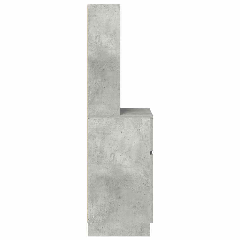 betonszürke szerelt fa éjjeliszekrény 39x35x125 cm