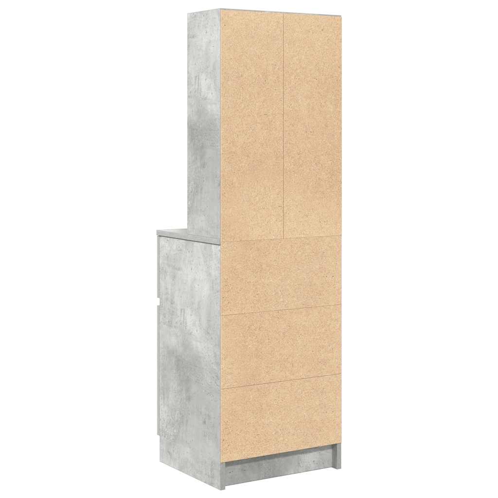 betonszürke szerelt fa éjjeliszekrény 39x35x125 cm