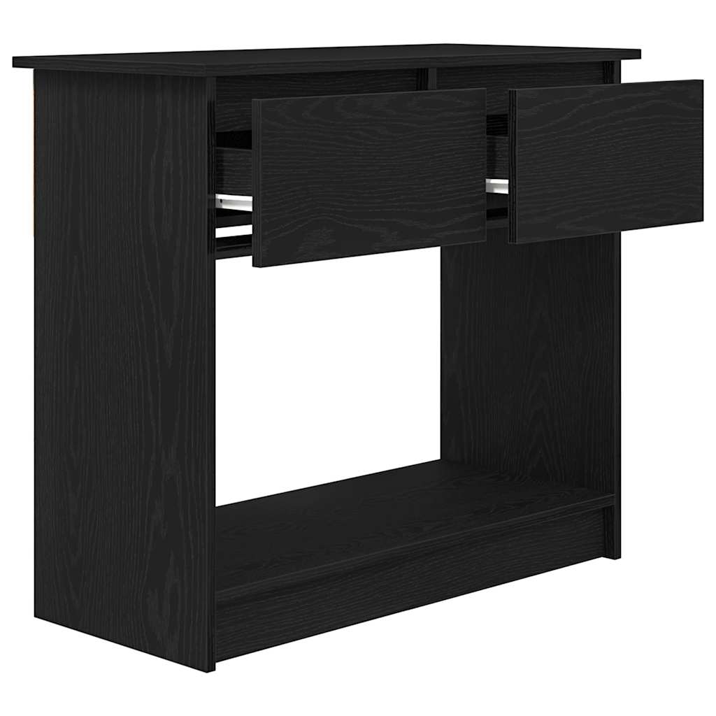 fekete konzolasztal fiókokkal 85,5x38,5x74,5 cm