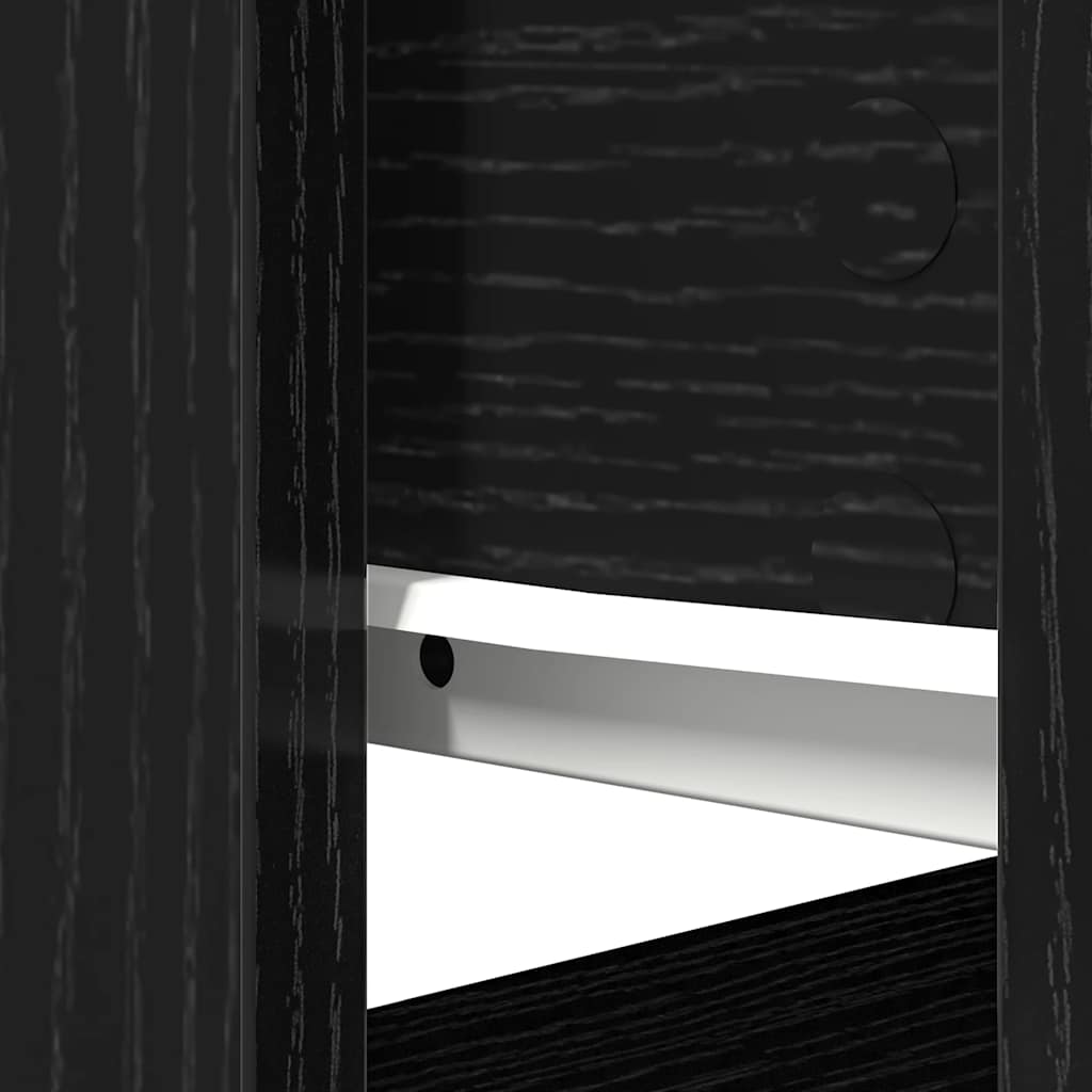 fekete konzolasztal fiókokkal 85,5x38,5x74,5 cm