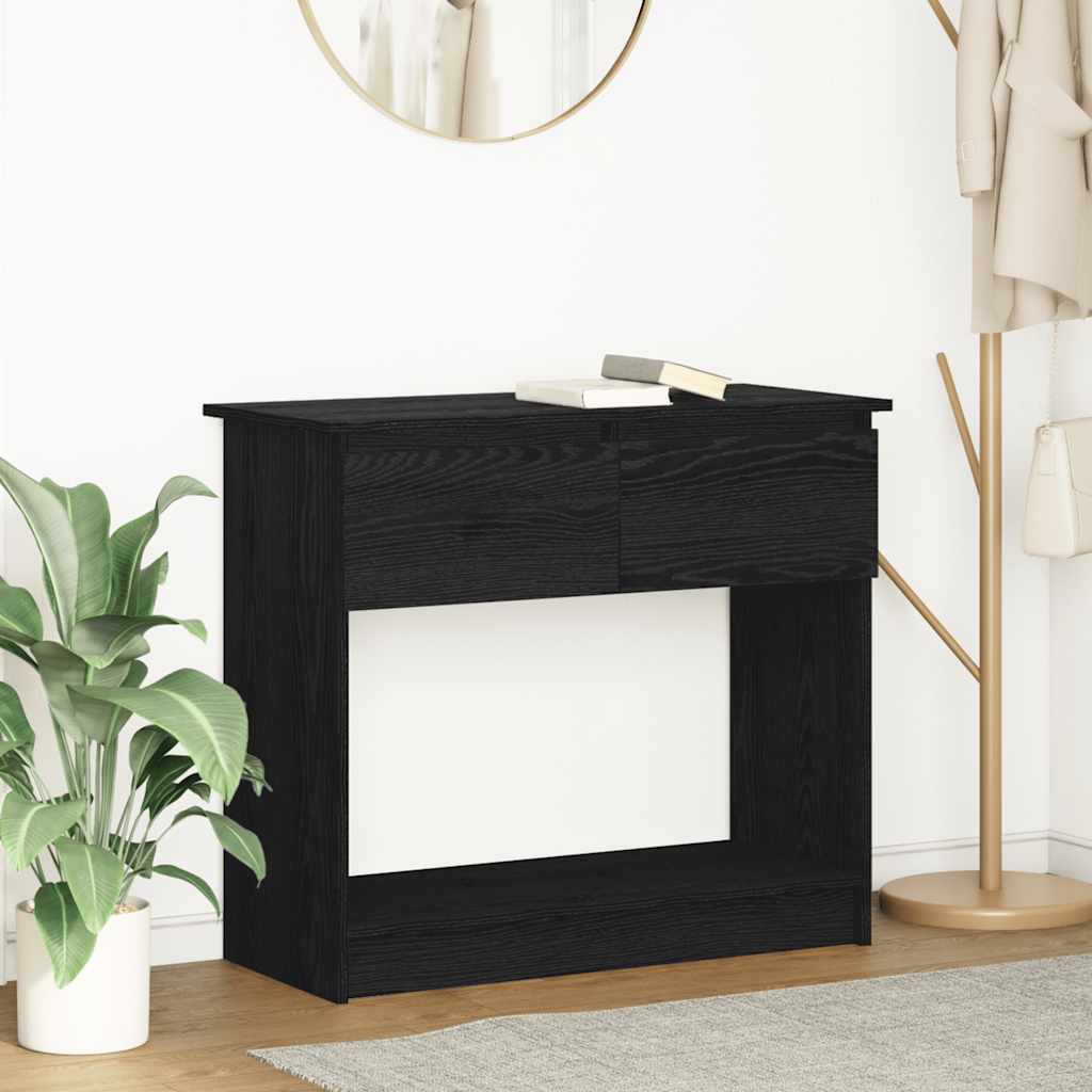 fekete konzolasztal fiókokkal 85,5x38,5x74,5 cm