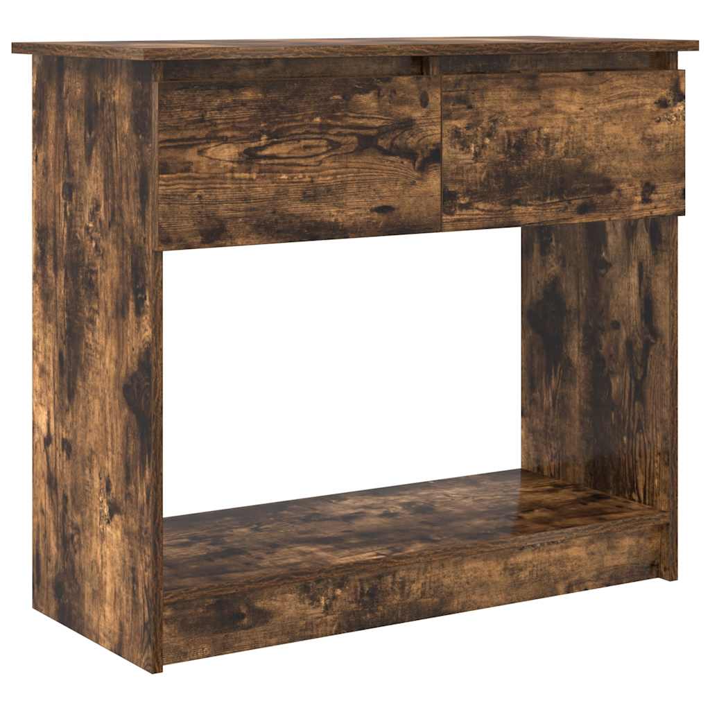 füstös tölgy színű konzolasztal fiókokkal 85,5x38,5x74,5 cm