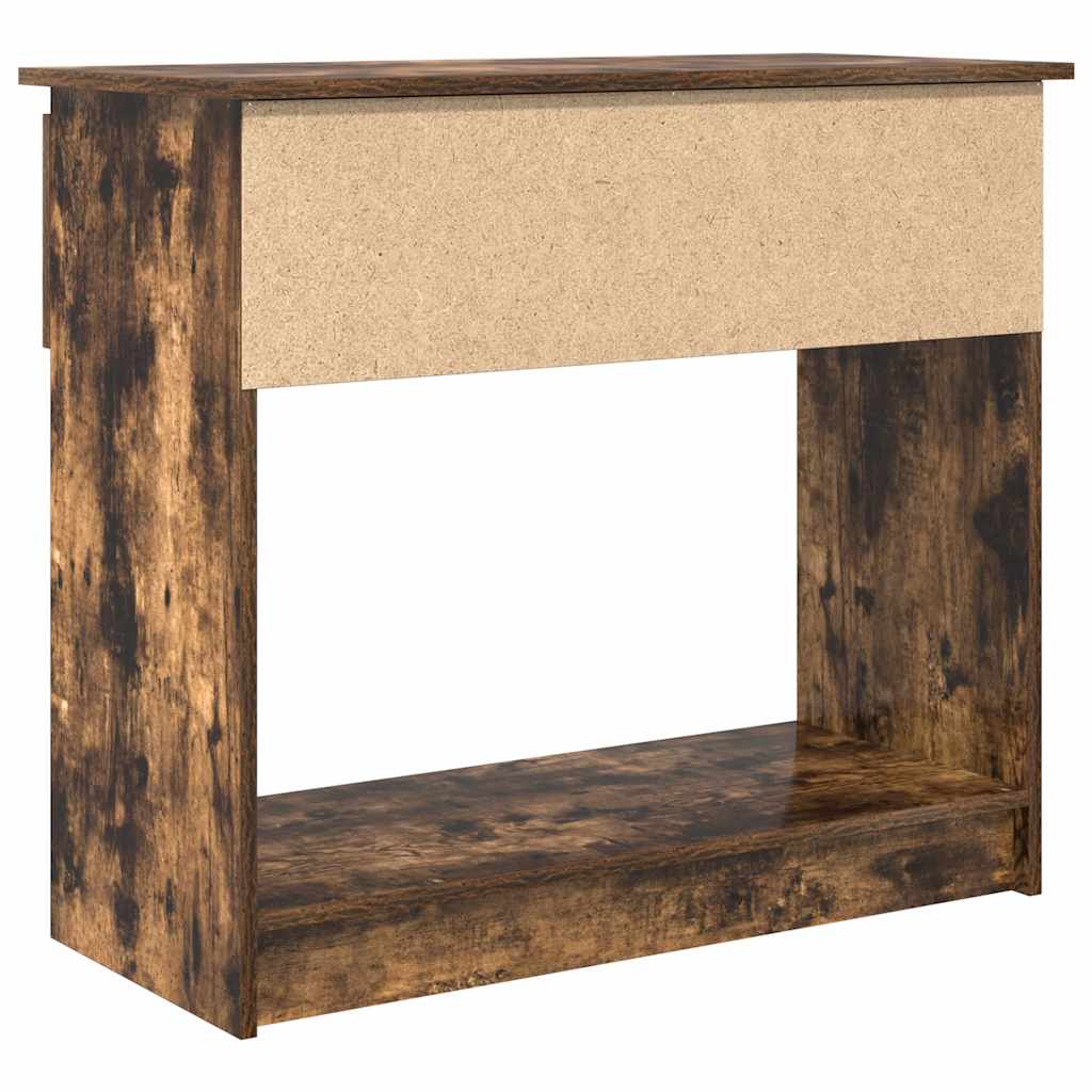 füstös tölgy színű konzolasztal fiókokkal 85,5x38,5x74,5 cm
