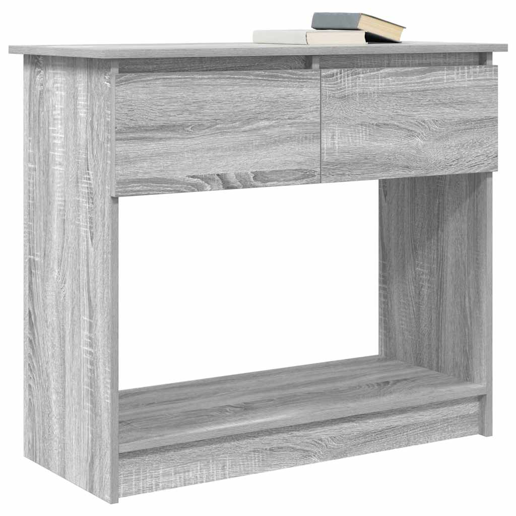 szürke sonoma színű konzolasztal fiókokkal 85,5x38,5x74,5 cm