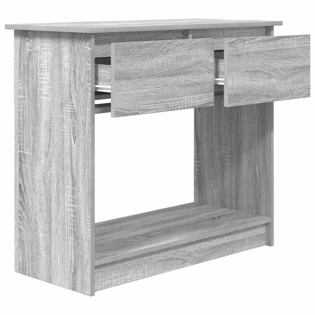 szürke sonoma színű konzolasztal fiókokkal 85,5x38,5x74,5 cm