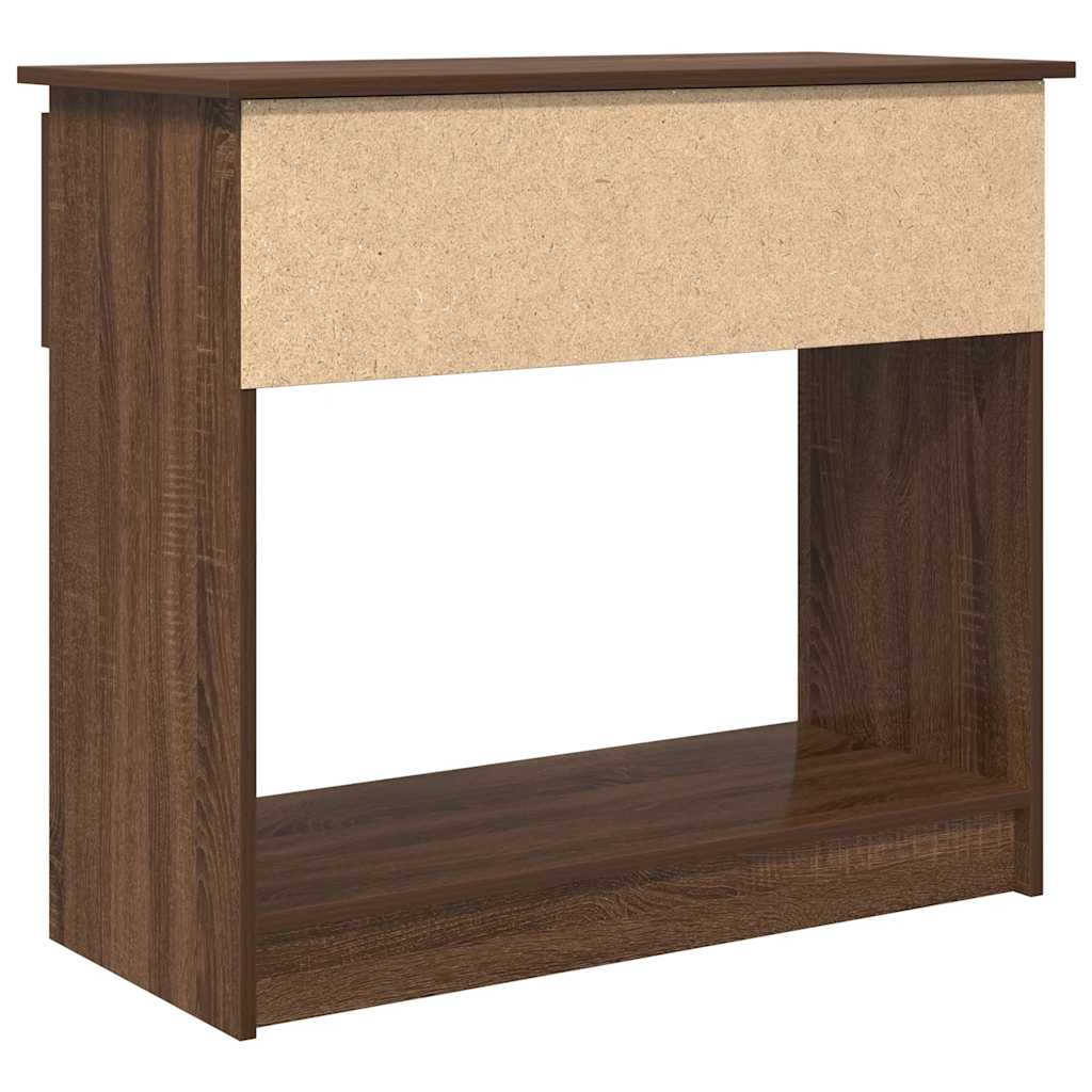 barna tölgyszínű konzolasztal fiókokkal 85,5x38,5x74,5 cm