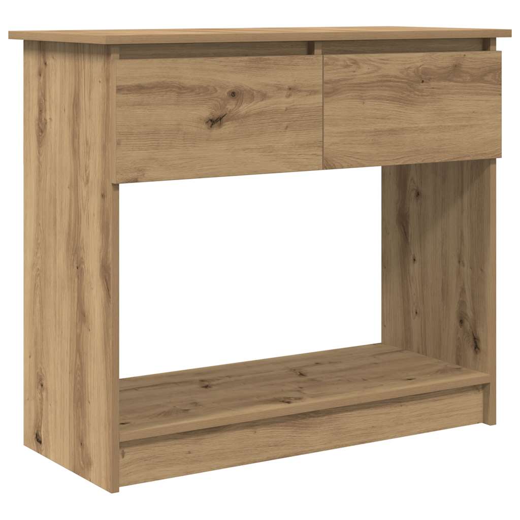kézműves tölgy konzolasztal fiókokkal 85,5x38,5x74,5 cm