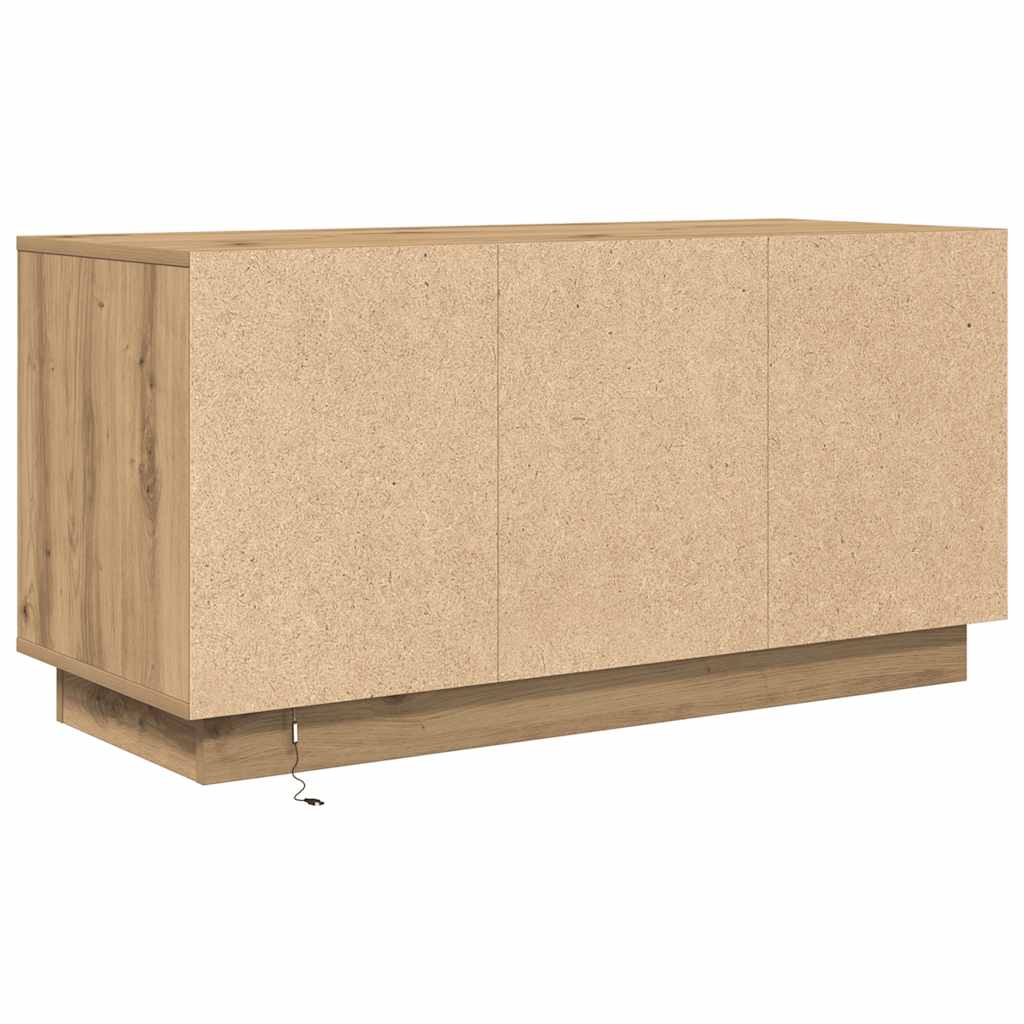 kézműves tölgy színű TV-szekrény LED-lámpákkal 100x41x50 cm