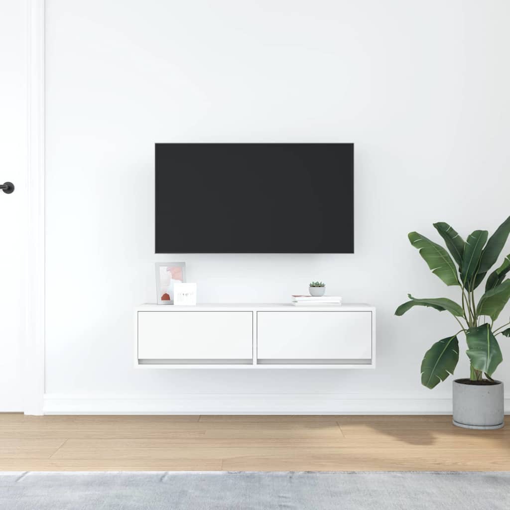 TV szekrény 100 x 31 x 25,5 cm Fehér Szerelt fa