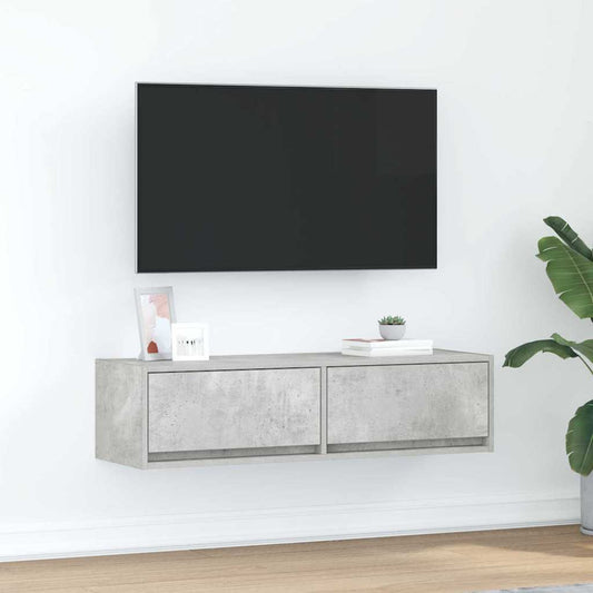 TV szekrény fiókkal Beton szürke 100 x 31 x 25,5 cm Faanyag