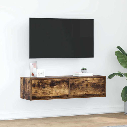 TV szekrény fiókkal Füstölt tölgy 100 x 31 x 25,5 cm Faanyag