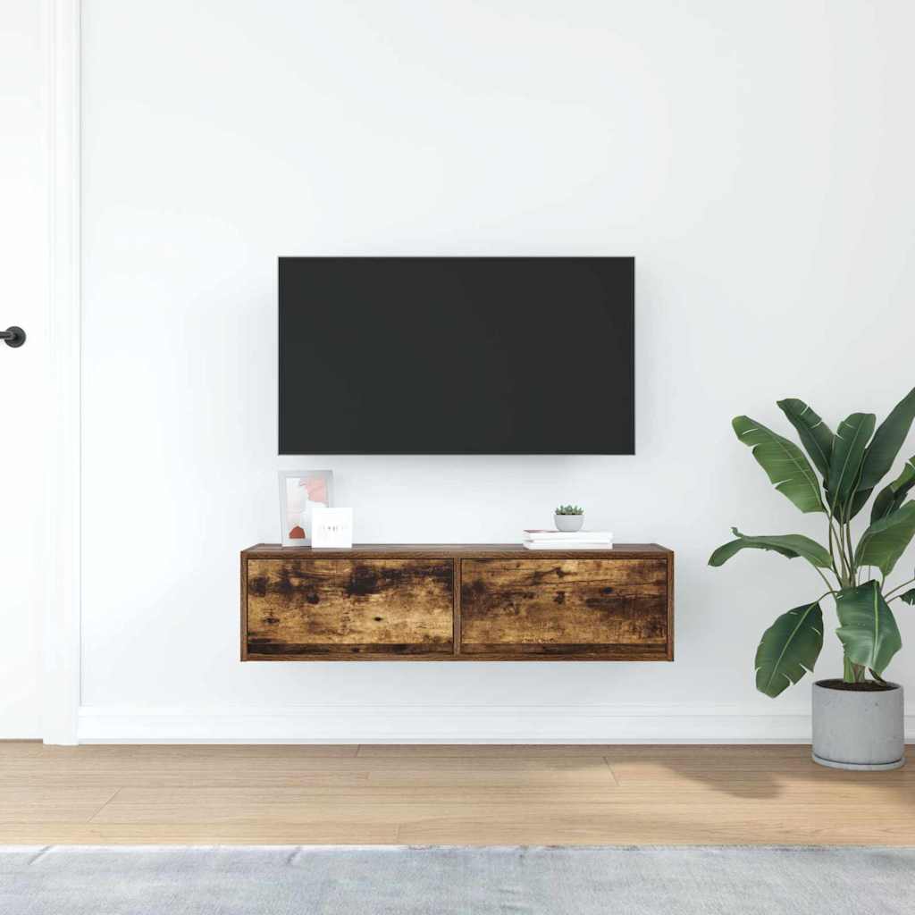 TV szekrény 100 x 31 x 25,5 cm Füstölt tölgy Szerelt fa