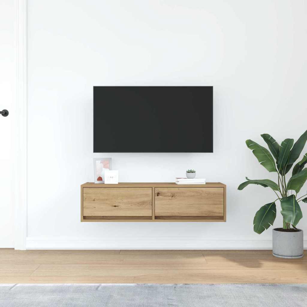 TV szekrény 100 x 31 x 25,5 cm kézműves tölgy Szerelt fa