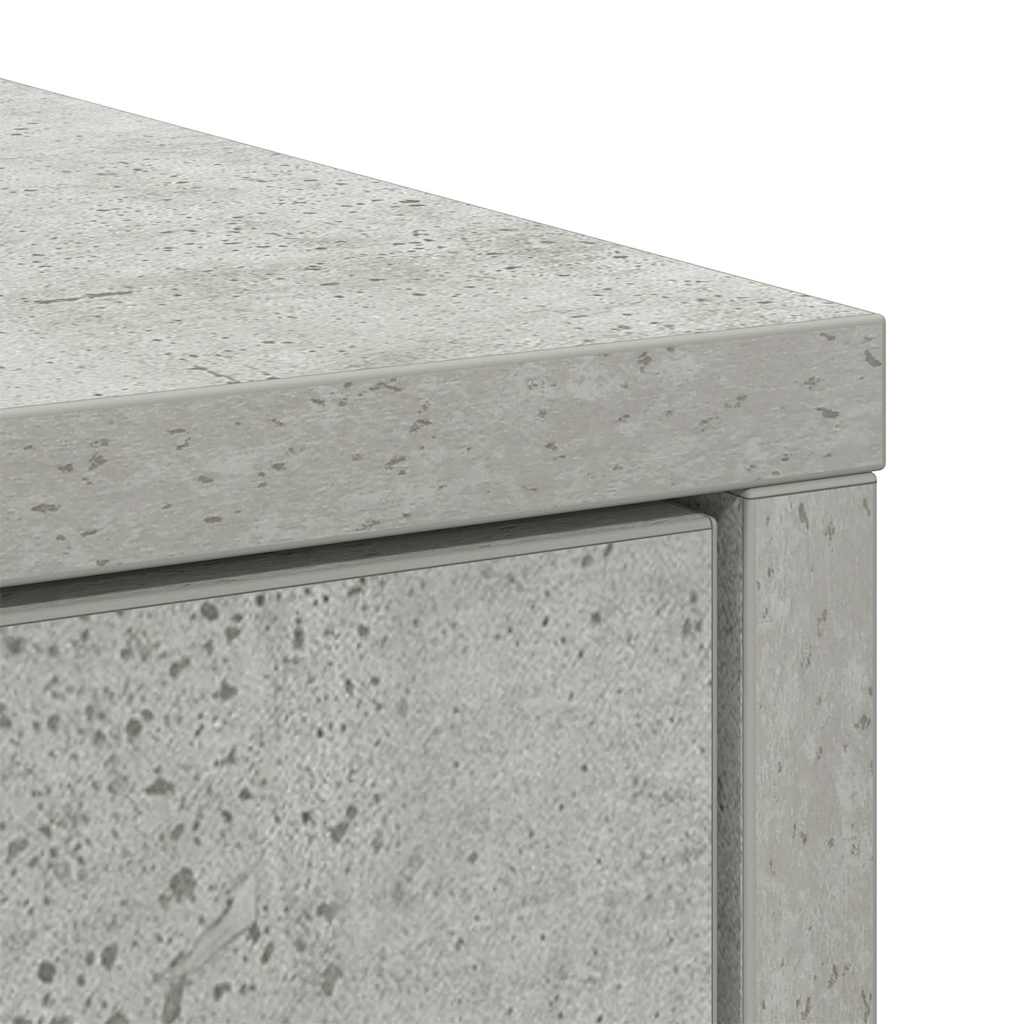 betonszürke szerelt fa tálalószekrény fiókos 80x34x76 cm