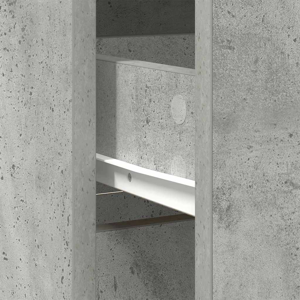 betonszürke szerelt fa tálalószekrény fiókos 80x34x76 cm