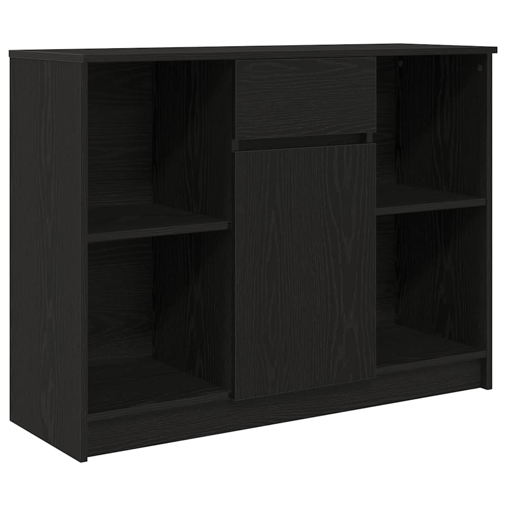 fekete tölgy szerelt fa tálalószekrény fiókos 101x35x76 cm