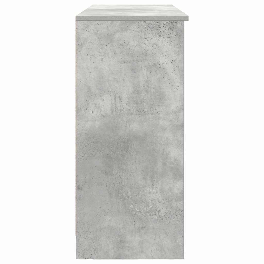 betonszürke szerelt fa tálalószekrény fiókos 101x35x76 cm