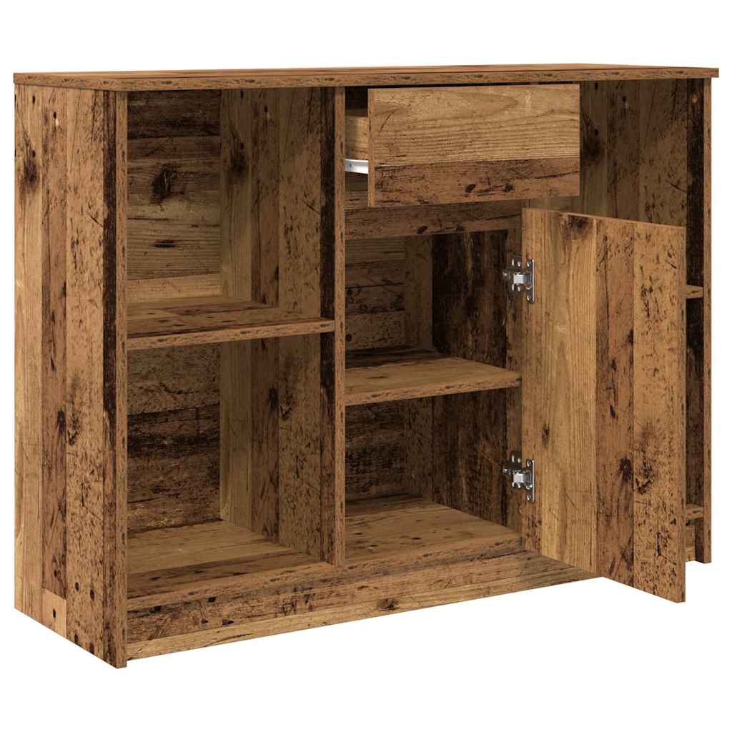 antik fa szerelt fa tálalószekrény fiókos 101x35x76 cm