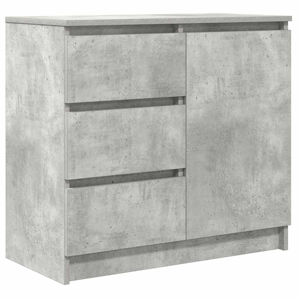 betonszürke szerelt fa tálalószekrény fiókos 71x35x65 cm