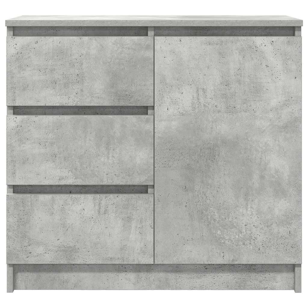 betonszürke szerelt fa tálalószekrény fiókos 71x35x65 cm