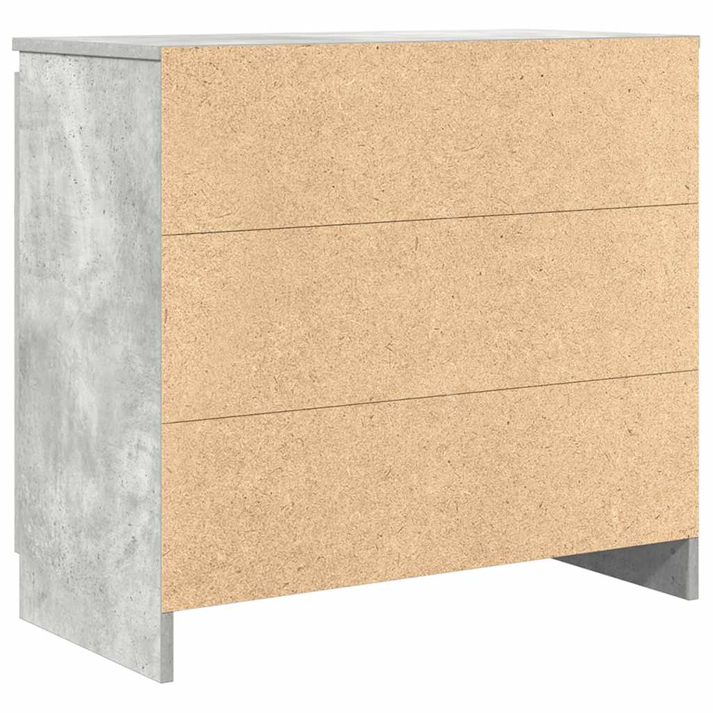 betonszürke szerelt fa tálalószekrény fiókos 71x35x65 cm