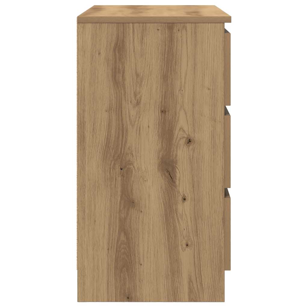 kézműves tölgy szerelt fa tálalószekrény fiókos 71x35x65 cm