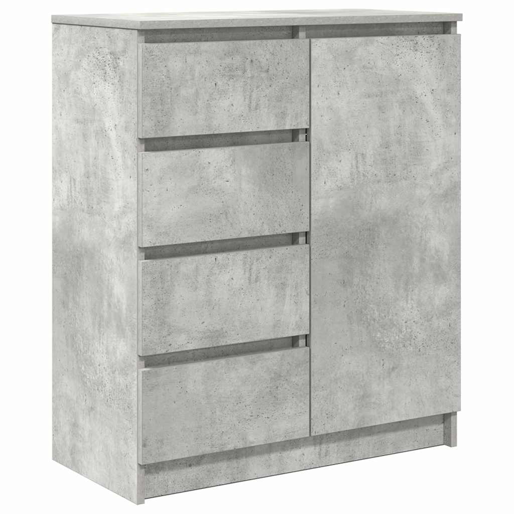 betonszürke szerelt fa tálalószekrény fiókos 71x35x84 cm