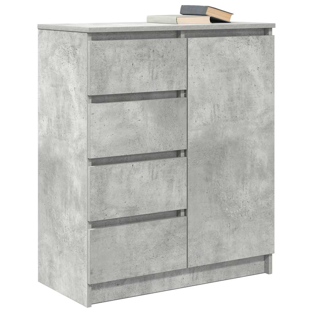 betonszürke szerelt fa tálalószekrény fiókos 71x35x84 cm
