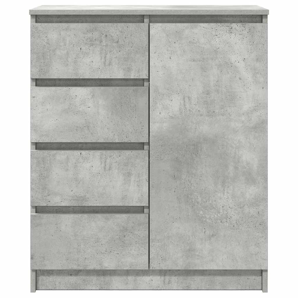 betonszürke szerelt fa tálalószekrény fiókos 71x35x84 cm