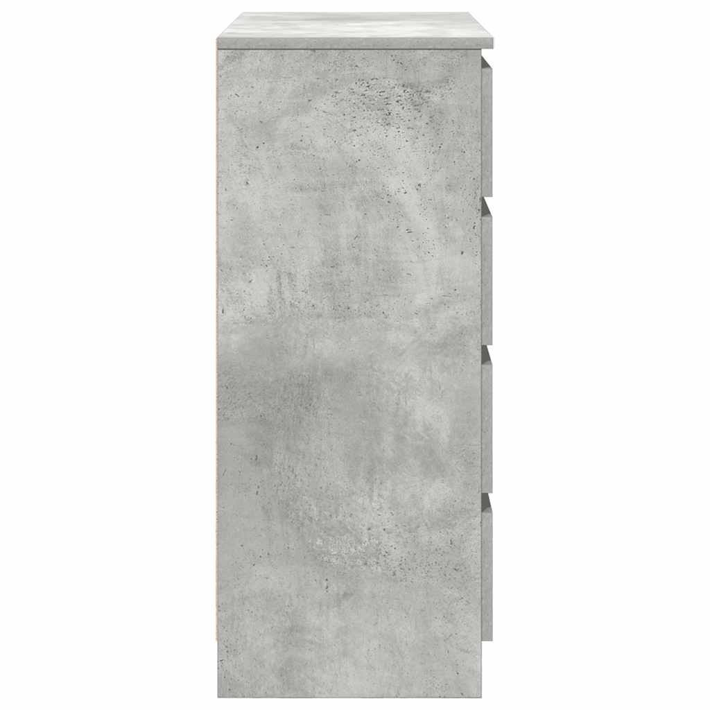 betonszürke szerelt fa tálalószekrény fiókos 71x35x84 cm