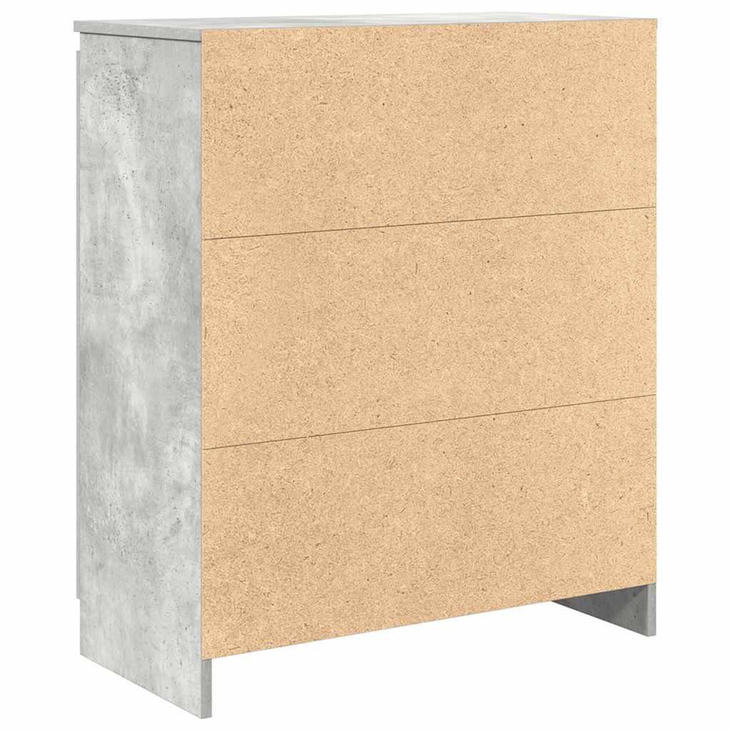 betonszürke szerelt fa tálalószekrény fiókos 71x35x84 cm