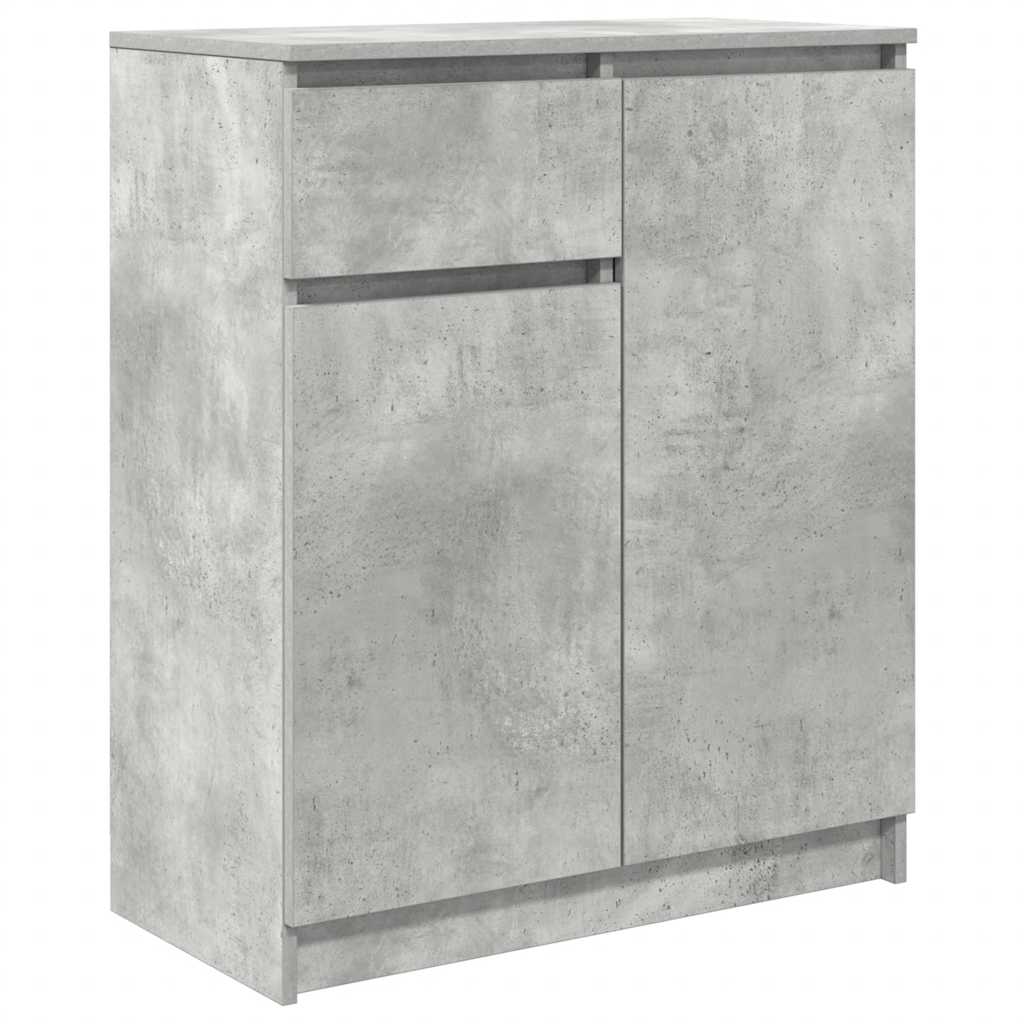 betonszürke szerelt fa tálalószekrény fiókos 71x35x84 cm
