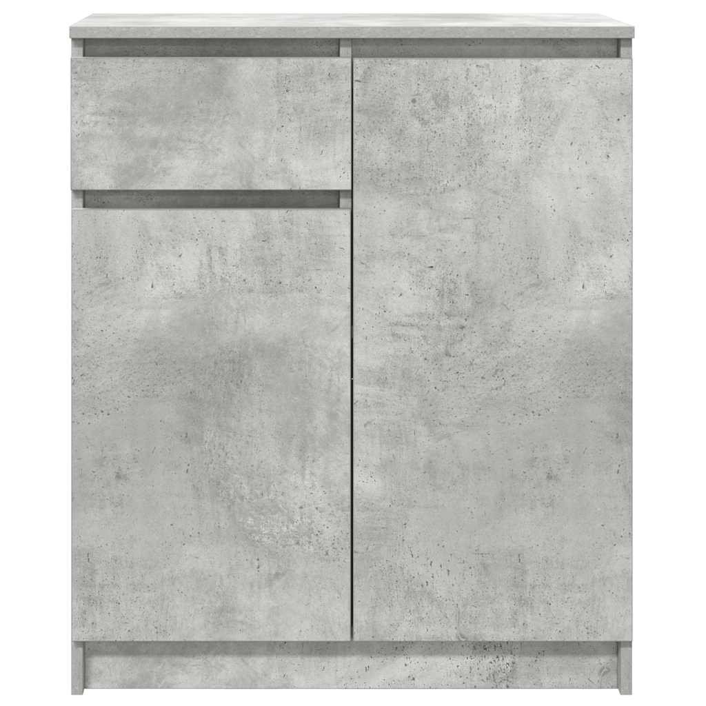 betonszürke szerelt fa tálalószekrény fiókos 71x35x84 cm
