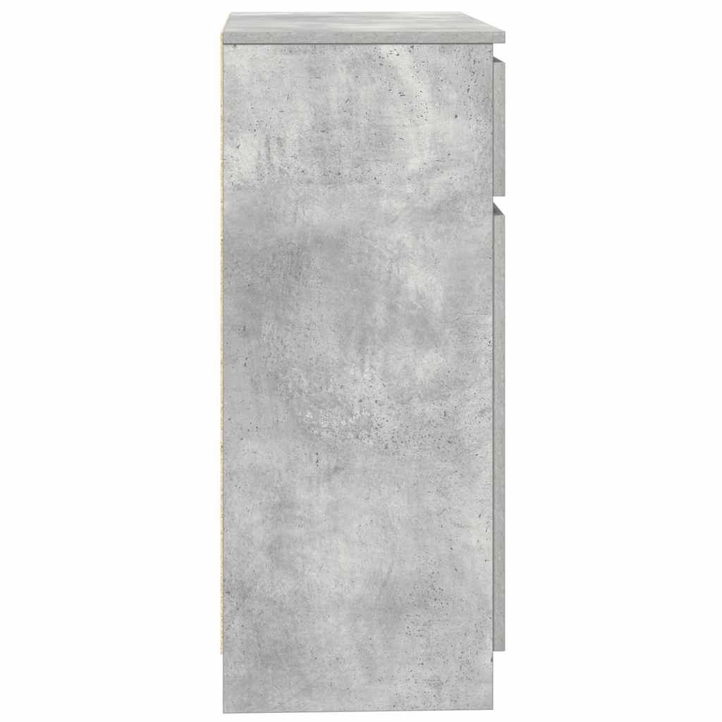 betonszürke szerelt fa tálalószekrény fiókos 71x35x84 cm