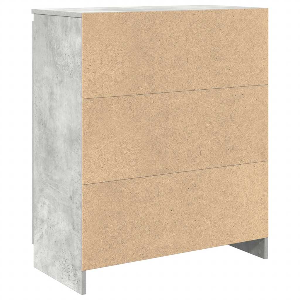 betonszürke szerelt fa tálalószekrény fiókos 71x35x84 cm