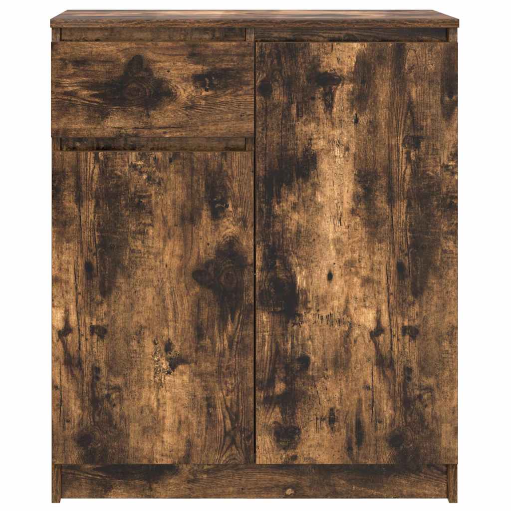 füstölt tölgy szerelt fa tálalószekrény fiókos 71x35x84 cm