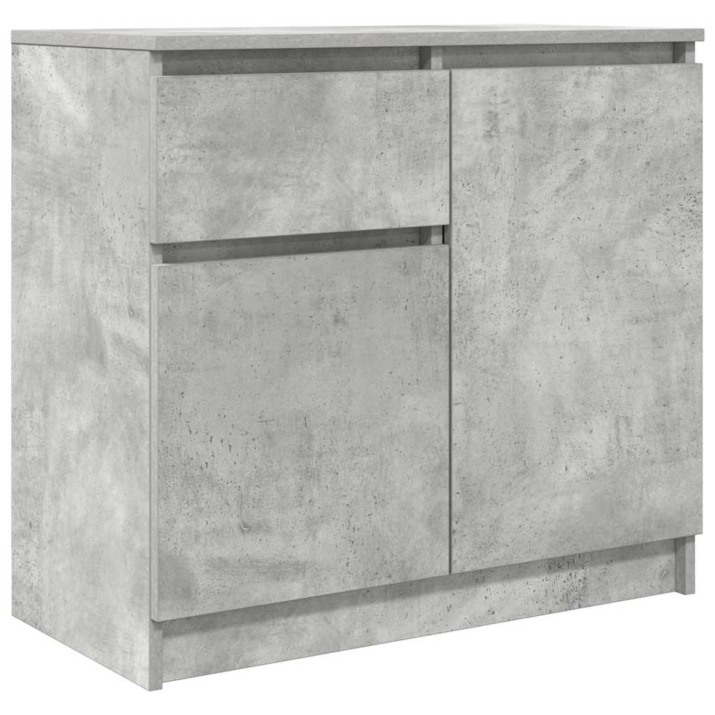 betonszürke szerelt fa tálalószekrény fiókos 71x35x65 cm