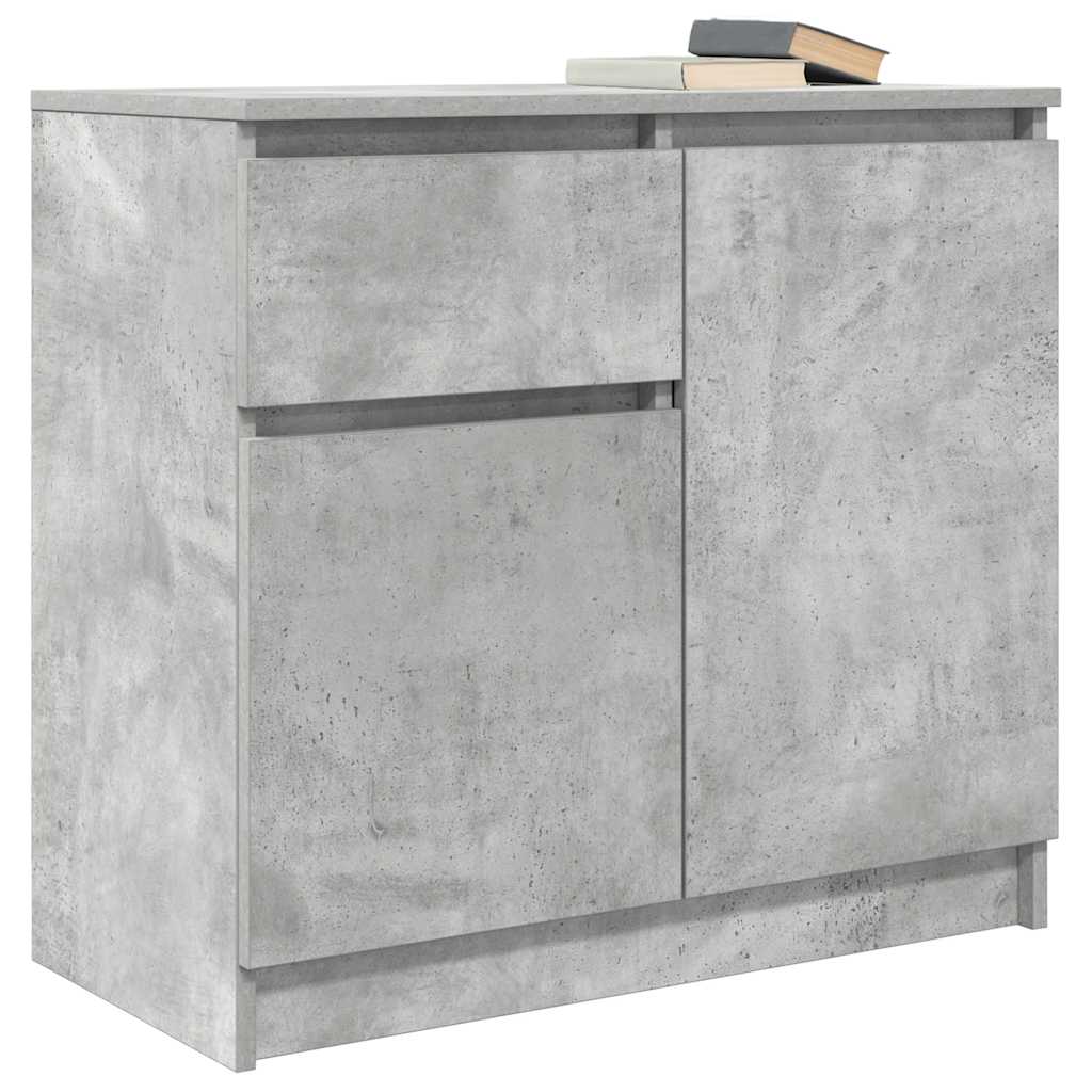 betonszürke szerelt fa tálalószekrény fiókos 71x35x65 cm