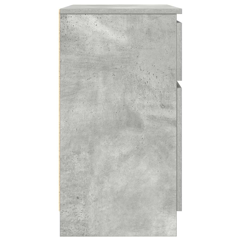betonszürke szerelt fa tálalószekrény fiókos 71x35x65 cm