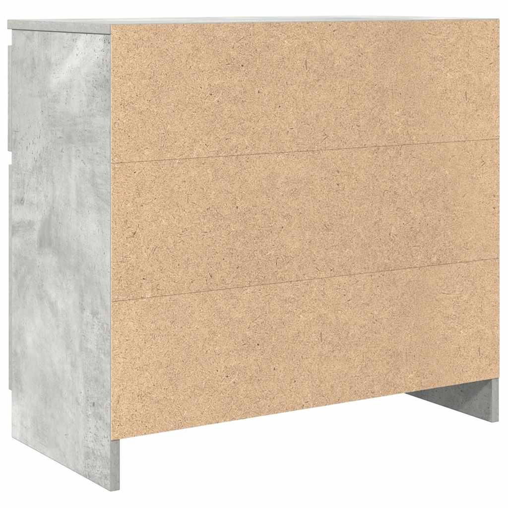 betonszürke szerelt fa tálalószekrény fiókos 71x35x65 cm