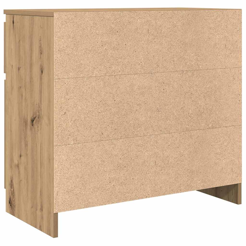 kézműves tölgy szerelt fa tálalószekrény fiókos 71x35x65 cm