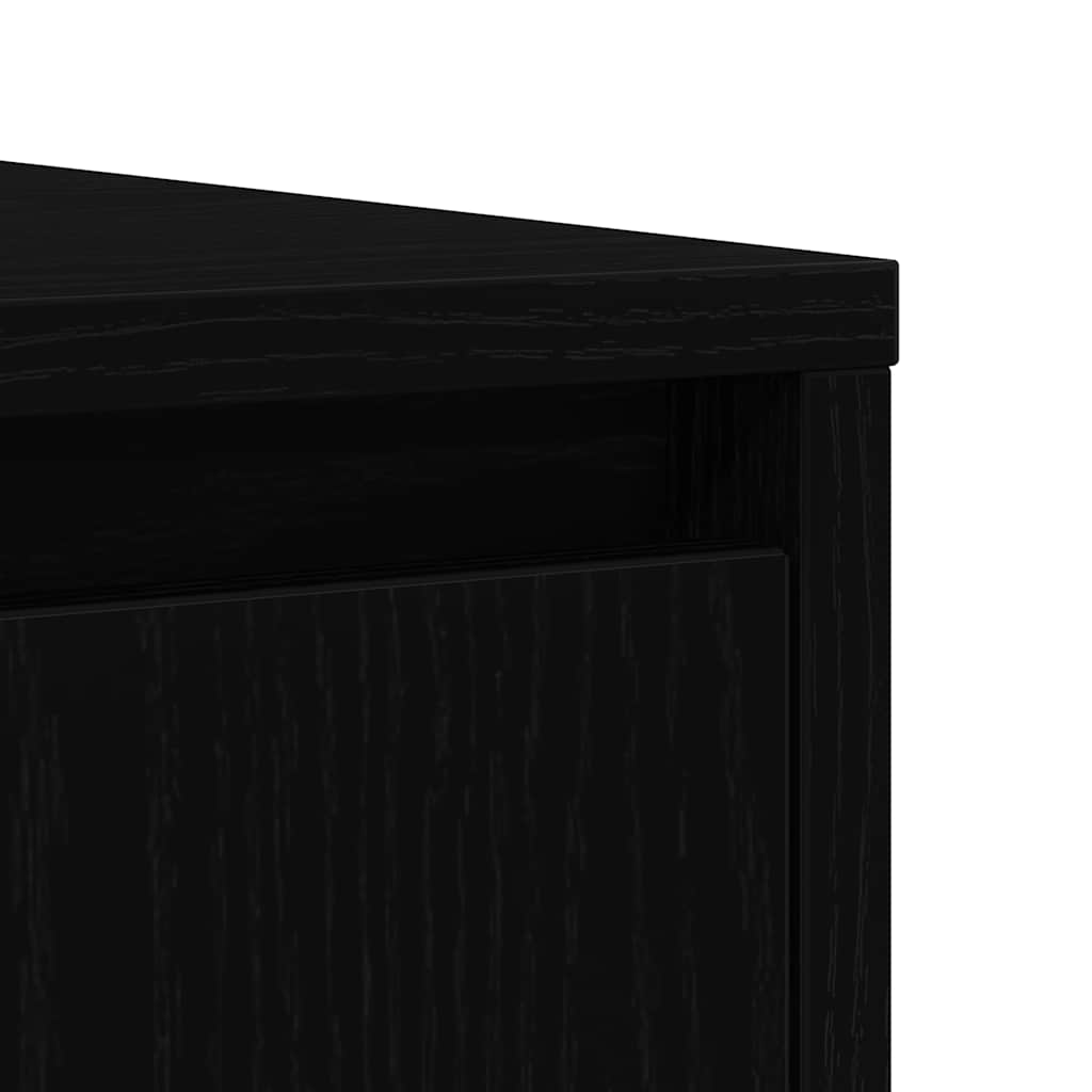 fekete tölgy szerelt fa tálalószekrény 85x34x76 cm